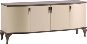 Comodă lemn masiv nuc Leona Crem-, 187 × 51 × 96 cm