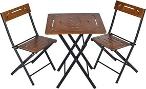 Set gradina 379VLV1503, nuc/negru, cu masuta si 2 scaune