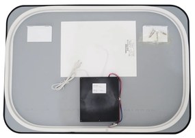 🪞 Oglindă LED cu Touch și Funcție Dezaburire – Ramă Negru, 100x70 cm, Model J187-10070 Smack