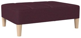 Canapea extensibila cu 2 locuri,taburet2 perne,textil,violet Violet, Cu scaunel pentru picioare