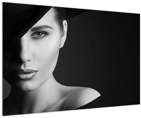 Tablou - Portretul femeii cu pălărie (90x60 cm)