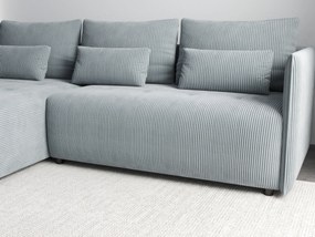 Colțar extensibil dumonde cu ladă de depozitare si sezut confortabil din spuma high-density, Malta Zoom Grey 235x185 cm