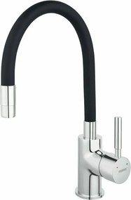 Baterie bucatarie cu pipa flexibila neagra Ferro Zumba