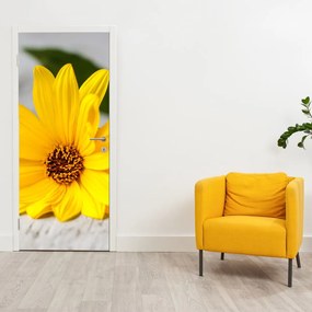Fototapet pentru ușă - Flori galbene (95x205cm)