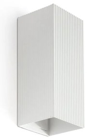 Aplica perete aluminiu striat alb, 2xGU10, LUNE square