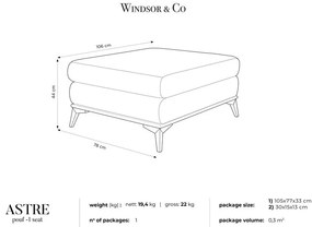 Puf cu tapițerie de catifea Windsor &amp; Co Sofas Astre, gri