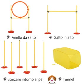 PawHut Set Portabil de Obstacole pentru Antrenamentul de Agilitate, Ideal pentru Animale de Companie, Ușor de Asamblat și Transportat | Aosom Romania