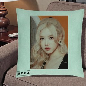 Perna Personalizata K-pop BLACKPINK cu Funda Rosie, 40x40 cm, Verde Menta, Husa Detasabila, Perna Inclusa, BEKZ®