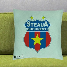 Perna Personalizata Steaua Bucuresti Fotbal, 40x40 cm, Verde Menta, Husa Detasabila, Perna Inclusa, BEKZ®