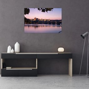 Tablou cu palatul din Praga și Vltava (90x60 cm)