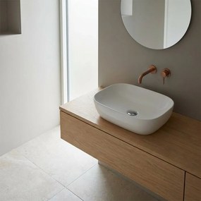 Lavoar pe blat Rune Arne dreptunghiular 46x32.5 cm alb lucios