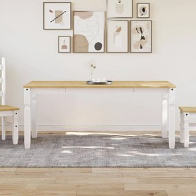 vidaXL Masă de sufragerie &quot;Corona&quot;, alb 180x90x75 cm lemn masiv de pin