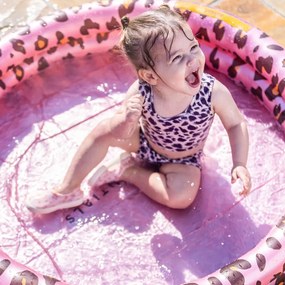 Piscina roz leopard 100 cm dia - 2 inele