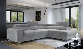 Coltar tapitat, extensibil, 278x92x205 cm, Laurence R02, Eltap (Culoare: Gri catifea / Paros 05)