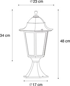 Baza clasică pentru lanternă de exterior verde închis IP44 - New Orleans