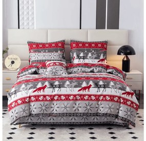 Lenjerie de pat din microfibra de flanel SNOWY FOREST gri Dimensiune lenjerie de pat: 70 x 90 cm | 140 x 200 cm