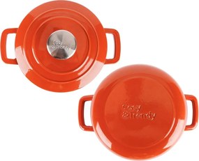 Oală fontă emailată cu capac 20 cm 2,7 L Ruginiu Fontestic Cosy &amp; Trendy 9967201