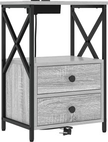 vidaXL Dulap de noapte Gri Sonoma 40 x 31 x 60 cm Lemn compozit