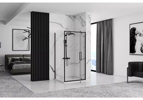 Cabina de dus de colt Rapid Swing Negru 120x80cm, Rea