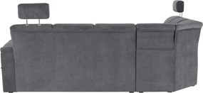 Colţar extensibil, material textil gri, model dreapta, SANTIAGO