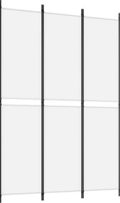 vidaXL Paravan de cameră cu 3 panouri, alb, 150x220 cm, textil