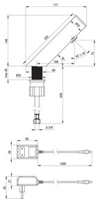 Baterie de lavoar cu senzor Deante BQR_P28V SENSE 230/6V oțel lustruit