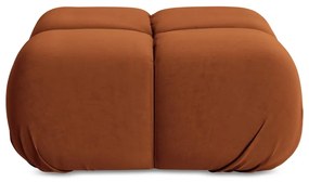 Taburet modular portocaliu cu tapițerie din catifea Lokua – Makamii