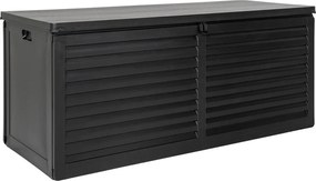 Ladă de grădină Dubrovnik, plastic, negru, 146,5x61x64,5 cm, 490 L