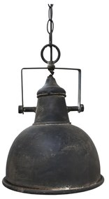 Lampă suspendată din metal, finisaj negru antichizat, H26 x D24 cm, Factory
