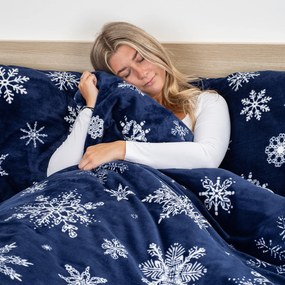 Lenjerie de pat din microflanel 4Home Midnight Snowfall, 140 x 220 cm, 70 x 90 cm