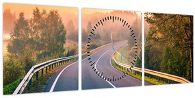 Tablou - Călătoria la răsăritul soarelui (cu ceas) (90x30 cm)