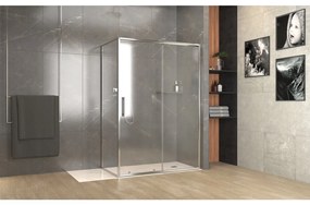 Cabina de dus dreptunghiulara Inter Ceramic cu usa glisanta 110x80 cm crom lucios - transparent