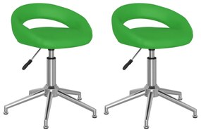 333328 vidaXL Scaune de bucătărie pivotante, 2 buc. verde, piele artificială