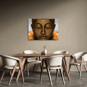 Tablou pe sticlă cu statuie cu detaliu a feței (70x50 cm)