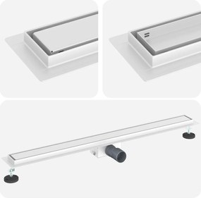 vidaXL 2 în 1 Drenaj pentru duș Argintiu 100 cm Oțel inoxidabil 304