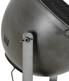 Lampă de podea industrială cu trepied din oțel cu lemn inclinabil - Emado