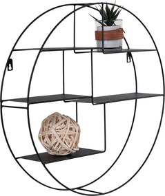 Raft Genk, oțel negru 47x10 cm