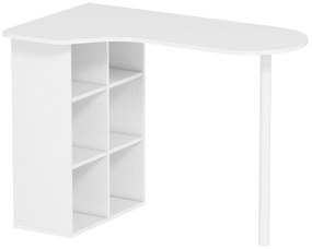 HOMCOM Birou pentru Cameră cu 6 Rafturi și 4 Rafturi Reglabile Alb | Aosom Romania