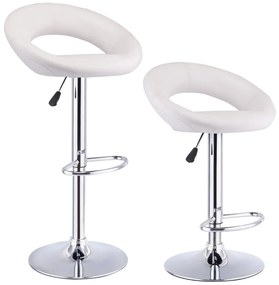 2 buc scaune de bar-alb