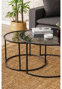 SET 2x măsuță de cafea TOKYO d. 60/80 cm negru