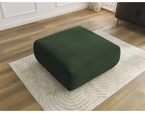 Taburet verde închis cu tapițerie din catifea reiată Lucien – Bobochic Paris