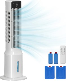 HOMCOM Climatizator evaporativ tip turn 3 în 1 cu rezervor de 9 L, oscilație 48°, 3 viteze, 3 moduri, temporizator, Alb | Aosom Romania