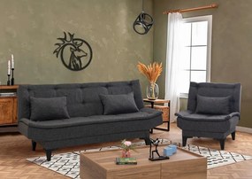 Set Canapea si Fotoliu Extensibilă Santo - S, Antracit