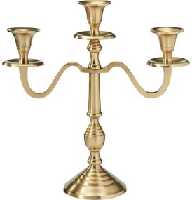 Sfeșnic metalic cu 3 brațe 29x10x30 cm, culoareauriu, decor 2