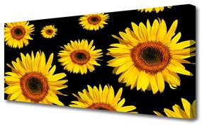 Tablou pe panza canvas Floarea soarelui Floral Brown Galben