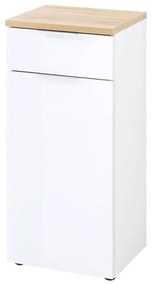 Dulap de baie alb scund cu aspect de lemn de stejar 39x86 cm Pescara – Germania