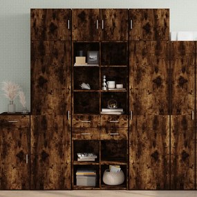 vidaXL Dulap depozitare stejar fumuriu 70x42,5x225 cm lemn prelucrat