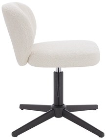 HR193CROSS Scaun Crem Boucle cu Bază Neagră