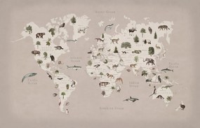Fototapet, Animal World, Pastel Pink, Rebel Walls