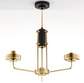Jupiter 2087 - Lustru cu tija RAMIREZ 3xE27/15W/230V auriu/negru